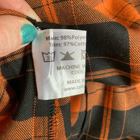 Collectif 4X pumpkin plaid Top - Picture 8 of 12